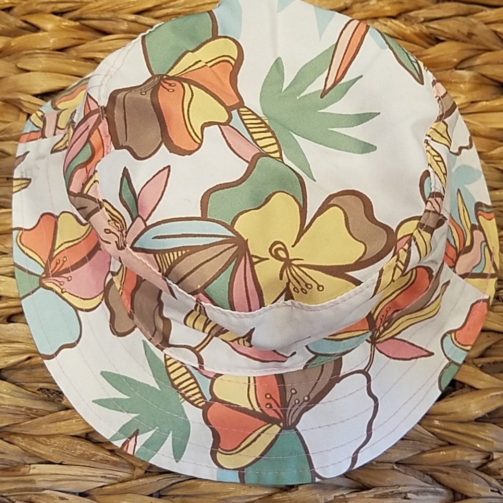 Girls Hawaiian flower print sun hat